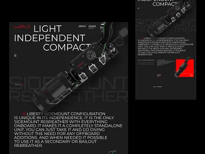 LIBERTY REBREATHER / Concept diving product promo scuba ui ux