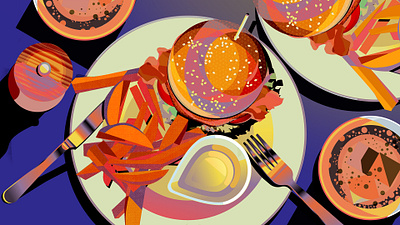 Hambergers artwork food hamberger illustration