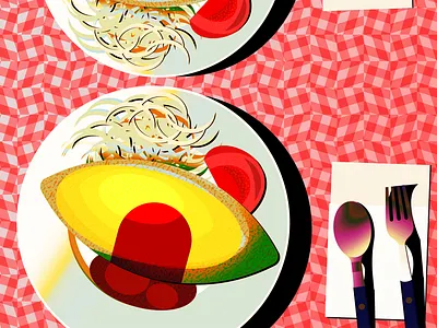 Omlette artwork dinner dish food illustration meal omlette