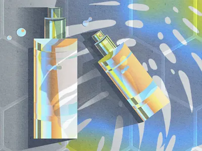 Cosmetics artwork cosmetics illustration leaf shadow tropical