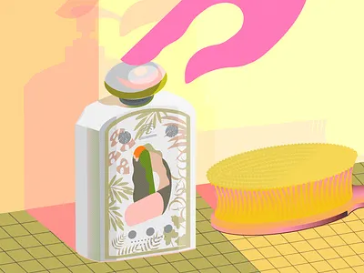 Cosmetics artwork brush cosmetics illustration