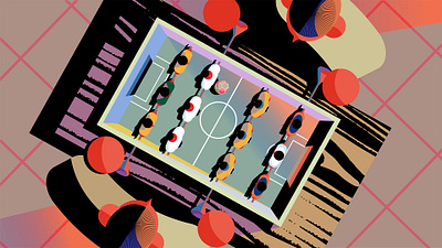 Table football artwork football game illustration people tablefootball