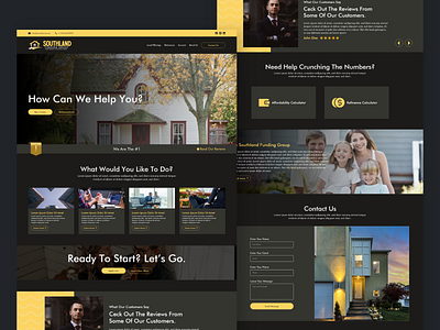 Southland Mortgage Website Design (Dark Theme) adobe xd design graphic design illustration landing page design mortgage website typography ui ux vector web design web ui website design