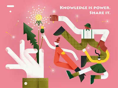 Knowledge is power. Share it. affinity designer character flat girl graphic design illustration vector