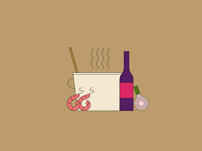 Cooking cartoon cook cooking fish flat illustration mediterranean mediterraneo minimal motion design onion pot recipe restaurant sea shrimp shrimps stove vegetable wine