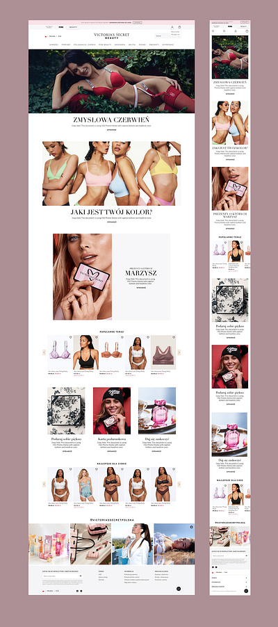 Victoria's Secret graphic design typography ui web website
