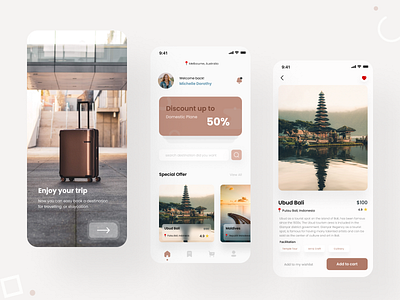 Travel Booking App app clean ui design destination interface ios minimal mobile mobile app staycation tour app travel travel app trip app typography ui ui ux design ux vacation