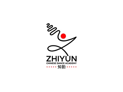 Initial Letter Z of Chinese Dance Studio black brand branding chinese dance dance design initial letter logo logo design modern pose red simple