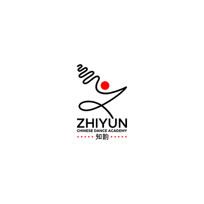 Initial Letter Z of Chinese Dance Studio black brand branding chinese dance dance design initial letter logo logo design modern pose red simple