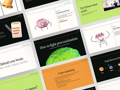 How to Fight Procrastination Pitch Deck 3d illustration calendar deadline exploration management pitch deck presentation procrastination slides to do list