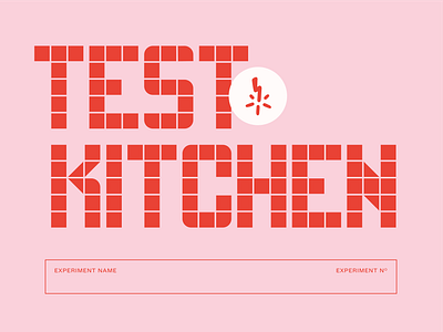 Zing Test Kitchen Custom Type brand design brand identity branding cooking custom type design food packaging kitchen tiles logo package design pink and red test kitchen typography vector