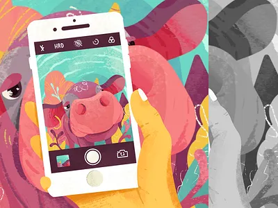 Cow Snap! camera character childrenbook childrenillustration colorful cow design drawingart illustration iphone photo picture procreate sketch snap