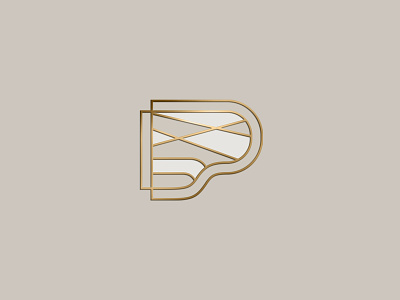 Pianist Paul Warthen Secondary Brandmark–Ecru brand branding design ecru gold graphic design identity instrument logo logo design logo designer music musician p piano taupe