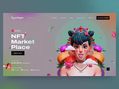 Decentredelics NFT character coin crypto art ethereum illustration noise uidesign