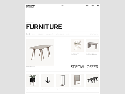 DHS catalog commerce ecommerce flat furniture interface shop typography ui web