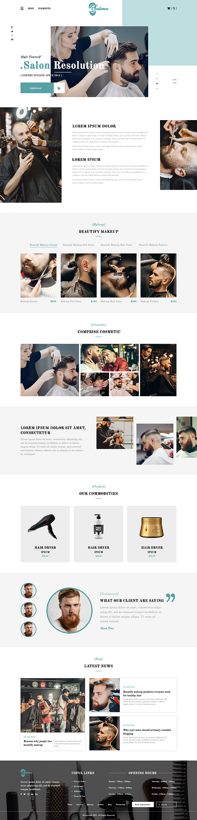 Salona - Salon Spa Website PSD Template design graphics design illustration layout logo psd responsive template theme ui website