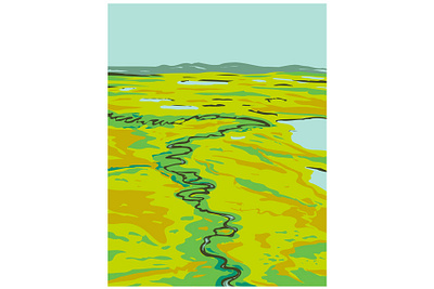 River Through Tundra in Cape Krusenstern National Monument WPA natural