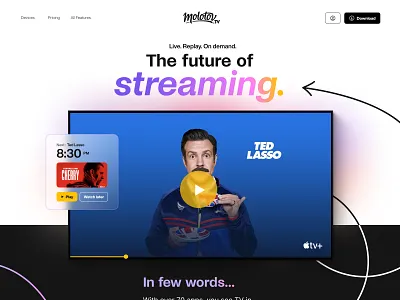 Molotov - Home Page agency apple design gradient home landing lines molotov tv ui ux