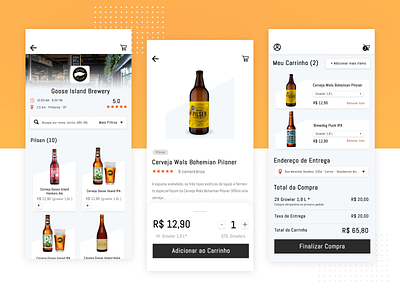 Brewery App UI app brewery dailyui design lucas loyola minimal mobile app mobile ui startup ui ui design user interface ux design