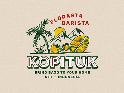 KOPITUK Label Design badge design coffee coffee deesign custom type design graphic design hand lettering illustration indonesia label design labuan bajo lettering logo packaging script typography vector vintage design