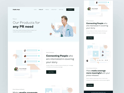 Public-Hub Landing Page UI KIT aboutus blog casestudy clean design help center homepage landingpage pricing product sign in sign up signup page theme ui ui kit ux web webdesign webpage