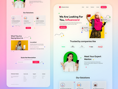 Influencer Studio Landing Page clean landingpage minimal ui website