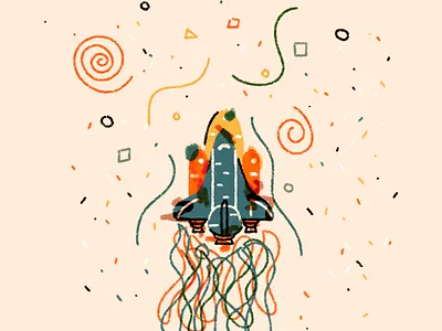 Universe adobe art beauty colors drawing dribbble fly illustration illustration art rocket space universe