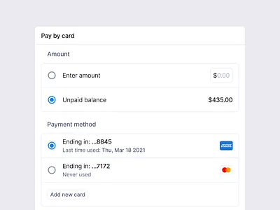 Pay by card amount app balance card checkout clean credit card form interface management payment payment form payments ui