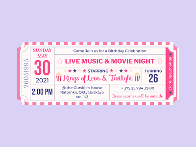 Invitation for Birthday Party birthday branding celebrate cinema design holiday invitation movie party ui usa ux