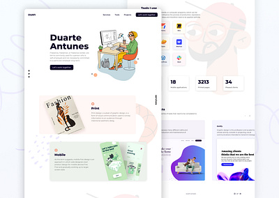 Freelance portfolio branding design figma freelance illustration minimal portfolio ui