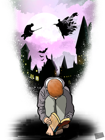 Lost in literature design illustration