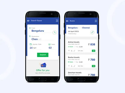 Bus Booking App app design ui uiux ux