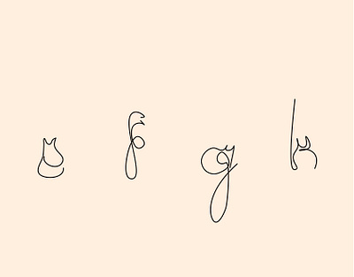 Cat Alphabet e - h animal cat design illustration logo