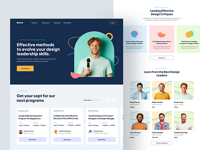 SAAS Online Learning Platform clean ui course design community e learning educational landing page leadership learning learning dashboard mentor mentorship minimal online course podcast saas saas website ui design web webinar website design