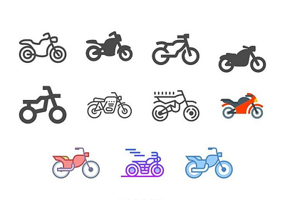 Bike Icon Set animation branding design graphic design icon icon design illustration logo vector