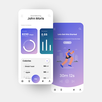 Fitness App UI Design adobe xd adobexd animation app design branding design graphic design illustration logo minimal ui