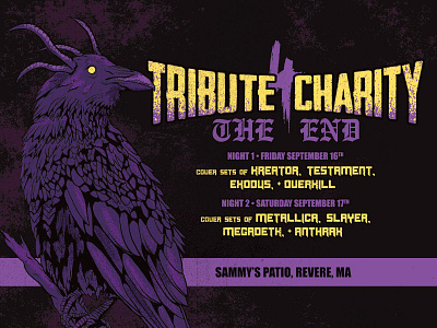 Tribute 4 Charity Admat benefit concert digital art gig poster illustration music occult raven thrash metal