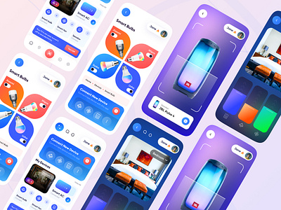 Smart Home App 3d ai animation app barcode branding clean design gradient graphic design logo motion graphics remote scan typography uiux