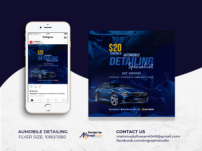 AutoMobile detailing service Eflye design ads automobile banner car banner car washing design detailer digital flyer discount flyer eflyer eleaflet flyer template graphic design insta flyer instagram post mobil poster promotional flyer social media flyer square flyer