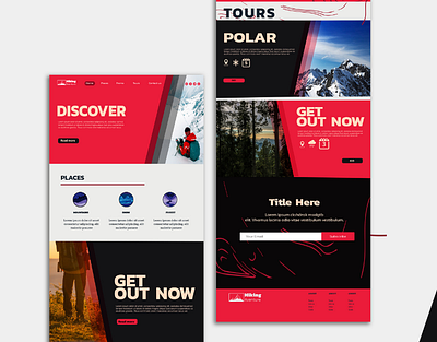 Hiking Landing Page Design | Hiking Website Designs branding hiking website illustration landing page design outsource2bd vector web design web development webdesign