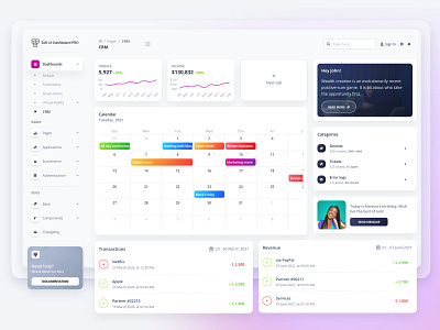 Soft UI Dashboard PRO - CRM 3d admin bootstrap 5 calendar chart code crm dashboard glassmorphism gradient html input profile table template web design