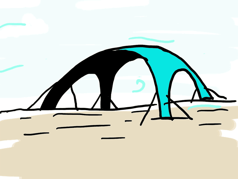 Windy Beach animation beach illustration sad wind