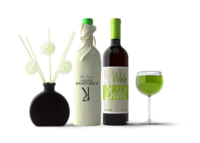 FROSTED GREEN WINE BOTTLE MOCKUP 3d animation bottle branding creative design frosted graphic design green icon illustration images latest logo mockups new photos typography vector wine