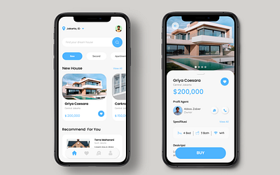 House App - Mobile App House by Abbas Zabier Mohammad app best shot blue clean ui design design app home home app house house app mobile mobile app property ui uiux ux