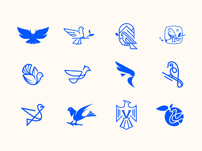 Bird Logos Collection animal logo bird birds blue bird branding cardinal coffee dainogo design dove farm golden ratio graphic design logo logo design logo for sale mark nest portfolio symbol