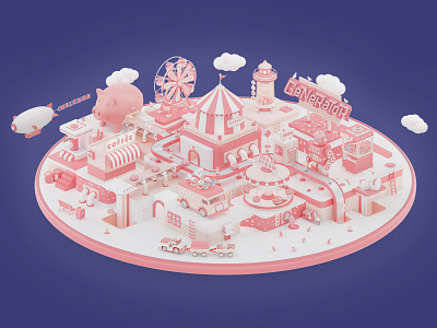 Generator 3d 3d art 3d artist 3d illustration amusement park app c4d design factory icon illustration illustrator isometric minimal octranerender render ui ux web