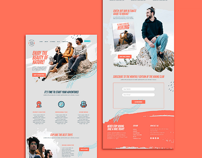 Hiking concept template - Hiking, trekking trips Design branding hiking concept logo outsource2bd web design web development wordpress design