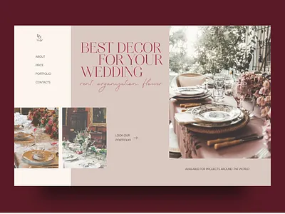 First Screen | Wedding Decor brand design branding concept daily dailyinspiration dailyui decor design first screen home page landing landing page main page profile typography ui ux web webdesign wedding