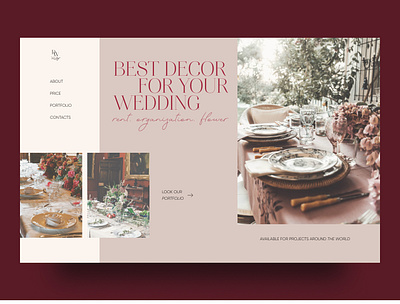 First Screen | Wedding Decor brand design branding concept daily dailyinspiration dailyui decor design first screen home page landing landing page main page profile typography ui ux web webdesign wedding