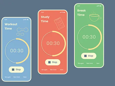 Countdown Timer - Minimalistic App design app design graphic design ui ux